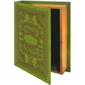 Decorative Book Box, Vintage Storage Book Box Green Fake Book Box, Book Shaped Trinket Storage Box Leather Embossed Faux Books for Hidden Jewelry, Photos, Greeting Cards, Remotes