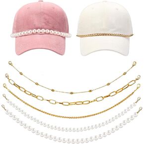 9 PCS Trucker Hat Chains Trucker Hat Charms DIY Mesh Baseball Cap Truckers Accessories Assorted Styles for Women Man Metal Detachable White
