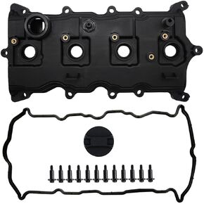 Engine Valve Cover with Gasket & Bolts & Oil Cap Compatible for 2007-2013 Nissan Altima Sentra SE-R 2.5L Replaces# 13264-JA00A, 13270-JA00A