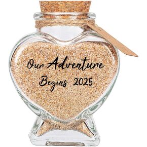 Anniversary 2025 Sand Keepsake Jar， Bridal Shower Gift, Wedding Gift, Engagement Gift, Honeymoon Gift, Travel Gift for Couples, Newlywed, Fiance(Gift Box Includes) - 40ml Glass