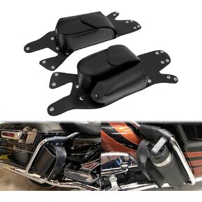 Motorcycle Saddlbag Guard Bag with Water Bottle Holder PU Leather Universal Fit For Harley Touring Electra Street Road Tri Glide Road King Ultra Class Ultra Limited 1993-2023 Left & Right