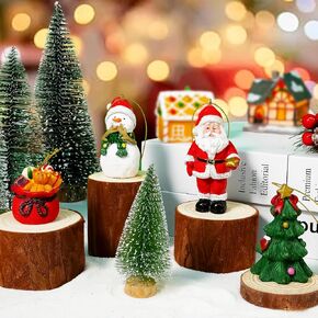 Hiawbon 4PCS Christmas Tree Ornaments, Resin Santa Snowman Christmas Tree Gift Bags Ornaments, Xmas Hanging Ornaments, Santa Decorative Hanging Ornaments for Christmas Holiday Home