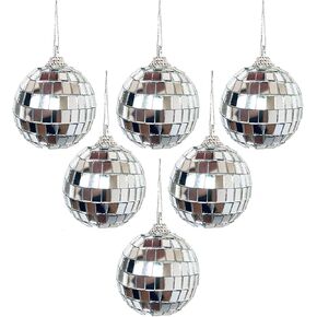 6 Pcs Disco Ball Decoration Hanging Mirror Ornaments bar Party Wedding Christmas Christmas Tree and Music Festivals Decoration 2 inches
