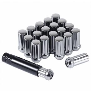 M14x1.5 Lug Nuts 14x1.5 7 Spline Lug Nuts M14 x 1.5 Chrome Lug Nuts 2" Tall Set of 20 Pack 14mmx1.5 Lug Nuts Acorn Aftermarket Wheel Lug Nut