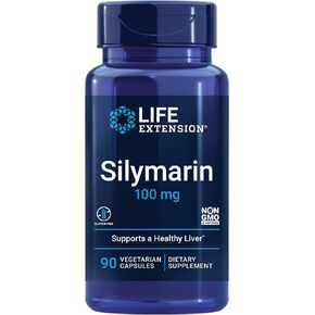 Life Extension Silymarin 100mg - Silymarin Supplement From Milk Thistle Seed Extract - For Liver & Kidney Health Support and Detox - Non-GMO, Gluten-Free, Vegetarian - 90 Capsules