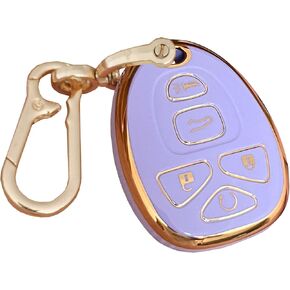 TPU for Chevrolet Key Fob Cover with Keychain Fit for Chevy Suburban Tahoe Traverse Buick Enclave Cadillac Escalade GMC Acadia Yukon Remote Smart Key Shell (Pink)