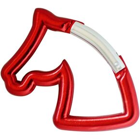 Horse Head Shape Aluminum Carabiner Keychain Key Chain Key Ring Suitable for Camping/Hiking/Fishing/Traveling (Red)