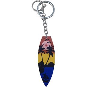 Summer Beach Favors Car Keychain Presents, Acrylic Surfboard Coconut Tree Keychains, Personalized Keychains Party Favors