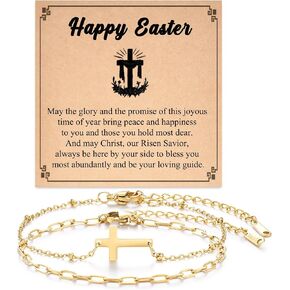 Tarsus Gold Cross Bracelet for Women, Christian Gifts for Women, Religious Gifts Dainty Bracelet in Saudi Arabia