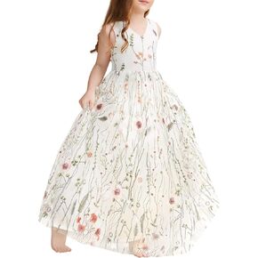 Jacquard Flower Girl Dress A Line Wedding Party Dresses Kids Pageant Birthday Formal Dress Ball Gown Dresses