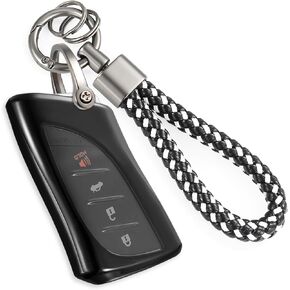 for NS Key Fob Cover with Fashion Braided Keychain, Enchanting Diamond Patterns Soft Case for Murano Pathfinder Rogue Titan Versa Infiniti (5 Button) (White,A3)