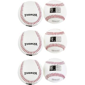 Weighted Baseballs for Throwing - Help Increase Pitch Velocity - Set of 6 Practice Baseballs 16oz