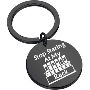 BAUNA Funny Lab Week Lab Tech Gift Laboratory Technician Key Ring Stop Staring at My Rack for Medical Technologist Med Techs