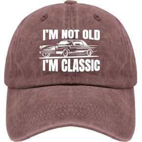 Retirement Birthday Gifts Hat I'm not Old I'm Classic Dad Hat for Men Vintage Denim Dad Hat Adjustable