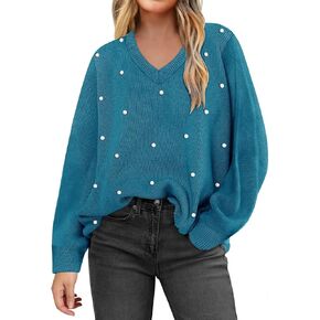 CARCOS Plus Size Sweaters for Women Pearl/Zebra Print/Cow Spots Print Long Sleeve Knitted Pullover Tops Winter XL-5XL