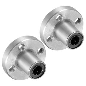 2pcs LMF12UU Linear Ball Bearings, [12mm x 21mm x 30mm] Steel Round Flange Linear Motion Bearing for CNC Machines Packaging Equipment 3D Printers Use