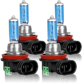 SHENKENUO Fit For Altima (2007-2018) H9 High Beam + H11 Low Beam Ultra - High Performance Halogen Headlight Bulbs Combo,Plug-n-Play,Pack of 4