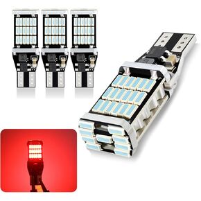 4 PCS 921 Led Bulb Reverse Light, 6000K CANBUS 912 T15 W16W 4014 45SMD Reverse Light Bulb, 360 Degree Lighting 1080 Lumens Brake Light Bulb, Replacement Led Lights for Car (Red) in Kuwait