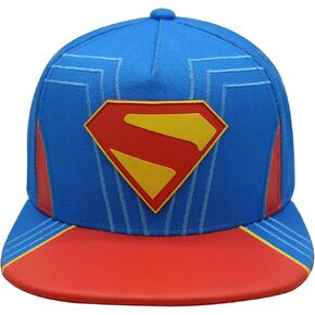 Concept One Superman Baseball Cap, Adult Snapback Hat with Flat Brim