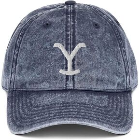 Paramount Yellowstone Y Logo Vintage Baseball Hat, Adjustable Baseball Cap for Men and Women, Officially Licensed - Vintage Denim in Kuwait