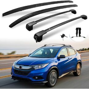 Silent Journey Roof Racks & Side Rails for Honda HR-V Vezel 2016-2022, All Black 165LBS, Set of 4, 2X Cross Bars, 2X Roof Rails