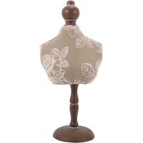 CALLARON Mannequin Jewelry Display, Pendant Necklace Holder Mannequin Head Jewelry Display Stand Bust Wooden Choker Display Mannequin Stand for Show Selling 14.15X 6.68X4.32inch