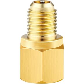 R1234YF Vacuum Pump Adapter, Refrigerant Tank to R12 Fitting Adapter, 1/2’’ Female to 1/4’’ SAE Male Flare Adapter, Fits for R1234yf to R12 Refrigerant System