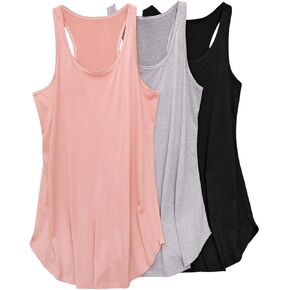 Women's Plus Size Nightgowns Racerback Sleeveless Scoop Neck Tank Sleep Dress Nightwear Pack of 3