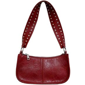 Women Small Shoulder Bags Retro Red Purse Stylish Crossbody Bag Cute Purse Handbag for Christmas New Year