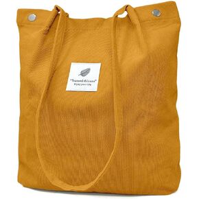 allydrew Corduroy Tote Bag, Casual Everyday Shoulder Handbag