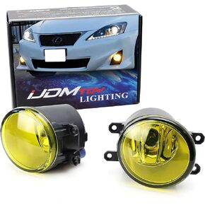 iJDMTOY Selective Yellow Driver Passenger Sides Fog Light Lamps with H11 Halogen Bulbs Compatible with Lexus is GS ES CT LX RX Toyota Camry Highlander Corolla Prius Scion tC, etc