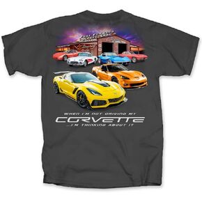C7 Corvette Thinking About Driving Tee Shirt - Dark Grey (XX-Large)