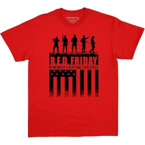 Bone Head Outfitters RED Five Soldiers Remember Everyone Deployed R.E.D Friday T-Shirt