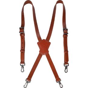 WELKINLAND Top-Grain Buffalo leather suspenders, Leather braces for men, Vintage suspenders men, Brown leather suspenders, Leather suspenders for men heavy duty, Leather suspenders for men western