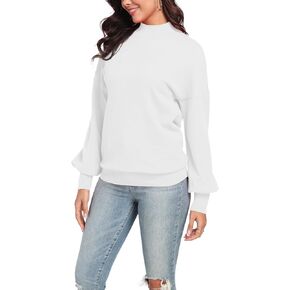 POSESHE Women's Oversized Sweaters Outfits Crewneck Ribbed Knit Dressy Casual Knit Pullover Tops