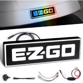 Golf Cart RGB Magic Color Front Name Plate for Club Car Tempo/Onward Premium Golf Cart Models Replace OEM 102883602, 47614573001, 7.87"×2.75" Emblem