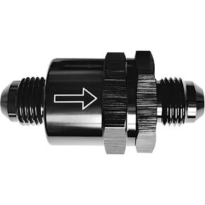 10 AN to AN10 Flare Inline Check Valve, Oil Check Valve Aluminium Alloy Non Return One Way Check Valve Male Hose Fitting with Spring Design Inside Parts