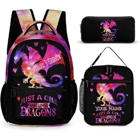Dragon School Backpack, 16 Inch Cool Dragon Themed Bookbag for Kids Girls Boys, Personality School Backpack for Students Children, Lightweight, Large Capacity