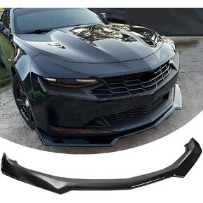 Front Bumper Lip Splitter Spoiler Fit for 2016-2024 Chevy Camaro SS/ 1SS/ 2SS，2019-2024 SS LT LS Gloss Black 3pcs Accessories Air Chin Body Kit