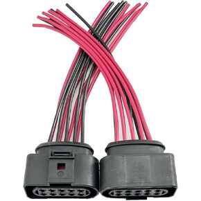 2Pack Headlight Wiring Pigtail Connector Plug Cable 10pin 1J0973735 Compatible with A3 A4/S4 A5/S5 A6/S6 A8 Q3/Q5/Q7/TT Bettle Golf Passat