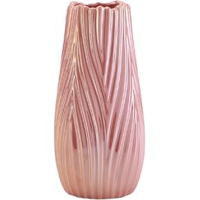 Silver Ceramic Vase Hotel Restaurant Home Tabletop Center Set Flowers Hydroponic Flower Vase Porcelain Decorative Bottle, Pearl Vase, Pink Vase (Pearl White)