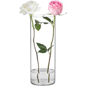 SUREAM Acrylic Cylinder Vases, Clear Plant Containers for Table, Plastic Cylindrical Flower Vases for Floating Candle, Wedding Centerpieces, Table Home Party Living Dining Kitchen Decorative