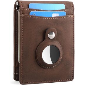 FALAN MULE Wallets for Men RFID Blocking Genuine Leather Bifold Minimalist Front Pocket Mens AirTag Wallet(Airtag Not included)
