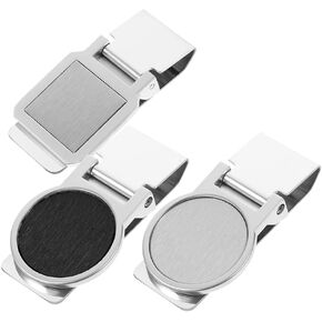 LIFKOME Money Clip, 3pcs Coin Hinged Money Clip Bill Fold Clip Money Fixing Clamp Round Circle Men Money Clip Card Holder Fold Clip Wallet Clamp Money Organizer