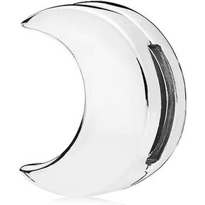 MiniJewelry Moon Clip Charm fit Pandora Reflexions Bacelets Sterling Silver Beads for Women