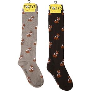 Foozys Women’s Winter Novelty Casual Knee High Socks | Cute Fox (2 Pairs)