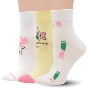 Cute Patterned Crew Socks Seamless Funny Girls Boys Cute Novelty Animal Flower Soft Socks Gifts 3 Pairs