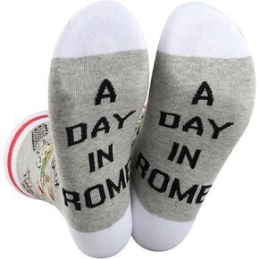 G2TUP Rome Travel Socks هدية عاشق مدينة روما يوم في جوارب روما سلع تذكارية روما