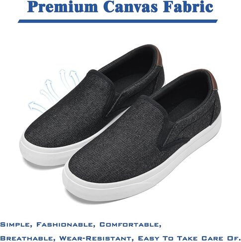 Men's Slip On Loafers Classic Canvas Shoes Casual Comfortable Flat Leisure Vintage Breathable Lightweight Dress Walking Sneakers in Saudi Arabia