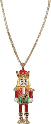 Christmas Nutcracker Pendant Necklace for Women Cute Nutcracker Soldier Beaded Crystal Holiday Jewelry Long Necklace Christmas Gift in Saudi Arabia